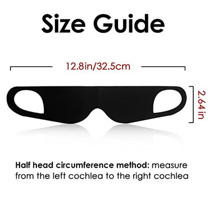 FRESHME Zero Pressure Sleep Mask - Lightweight Breathable Blockout Eye Mask for Sleeping with Ear Hanging Elastic Strap for All Sleep Positions Men Women Soft and Comfortable Black Eye Blinder Travel