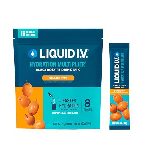 Liquid I.V.® Hydration Multiplier - Seaberry | Electrolyte Powder Drink Mix | 1 Pack (16 Servings) - görsel 9