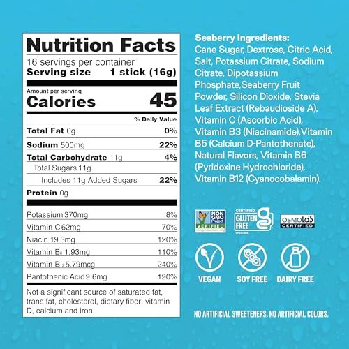 Liquid I.V.® Hydration Multiplier - Seaberry | Electrolyte Powder Drink Mix | 1 Pack (16 Servings) - görsel 1