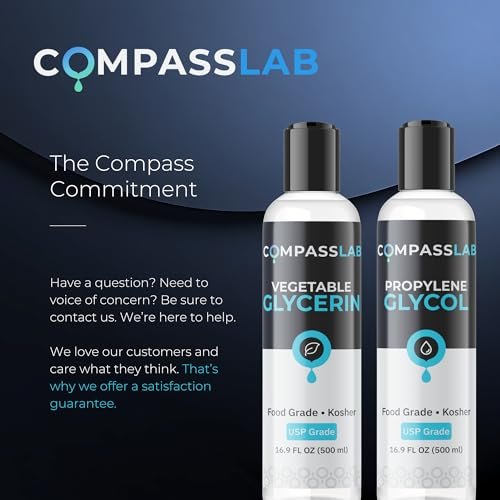 Compass Laboratory Propylene Glycol & Vegetable Glycerin - 500mL Each | USP-Grade, High-Purity Mixing Solutions - görsel 1