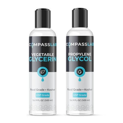 Compass Laboratory Propylene Glycol & Vegetable Glycerin - 500mL Each | USP-Grade, High-Purity Mixing Solutions