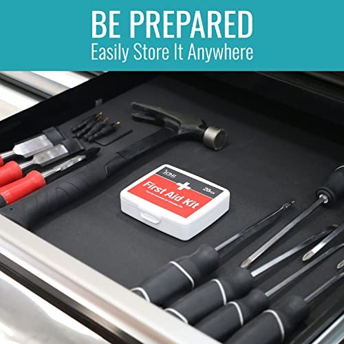 DMI First-Aid Kit, Mini 20-Piece Kit, Small and Compact All-Purpose Use for Minor Cuts and Scrapes, Durable Water-Resistant Case, Convenient and Portable, FSA & HSA Eligible - görsel 1