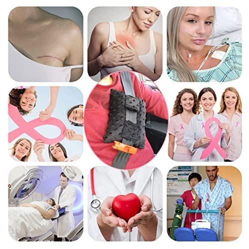 BNRendles Pacemaker Pillow Chemo Port Pillows for Mastectomy, Open Heart Surgery Recovery Gifts Breast Cancer Bypass Post Surgery Cushion, Minky Dot Black - görsel 13