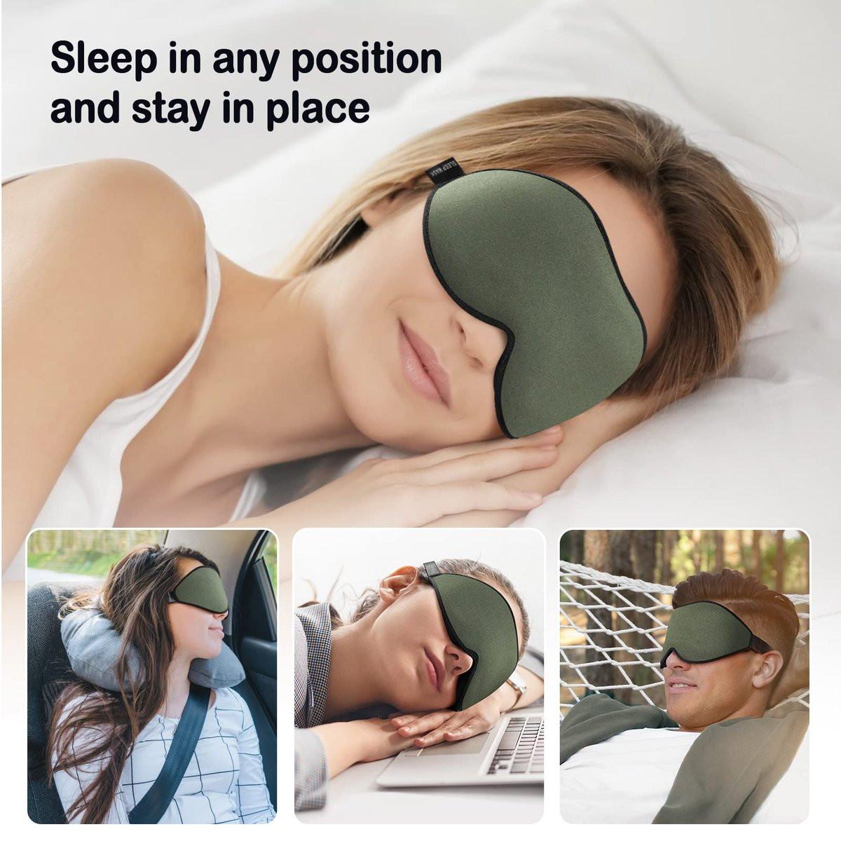 LitBear Sleep Mask for Men Side Sleeper, Sleeping Mask for Women Light Blocking, 3D Contoured Cup Eye Mask Sleeping, Soft Lightweight Sleep Eye Mask with Adjustable Elastic Strap for Traveling - görsel 4