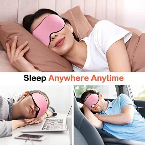 INNELO Sleep Mask for Side Sleeper, Eye Mask Sleeping Women Men, 100% Light Blocking 3D Contoured Cup Sleeping Mask Soft No Eye Pressure Cover Blindfold Night Shade for Travel Nap Yoga, Pink - görsel 4