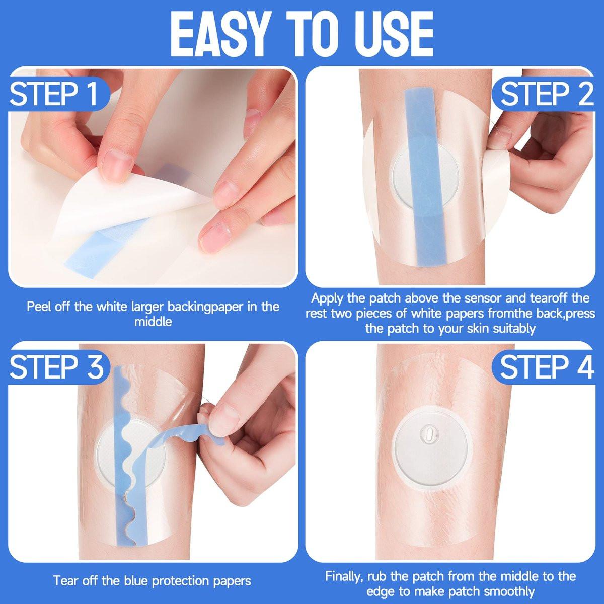 Eseige- Libre 3 Sensor Covers-60 Pack Waterproof Adhesive Patches -Transparent CGM Tape - görsel 11