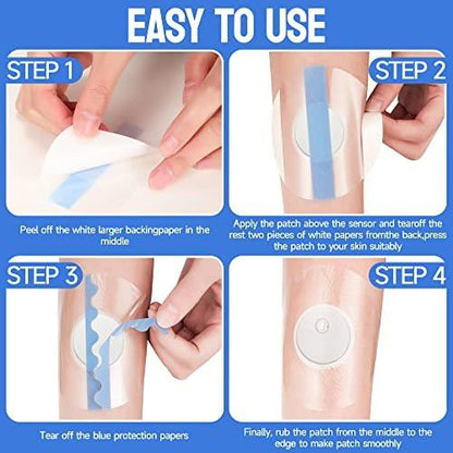 Eseige- Libre 3 Sensor Covers-60 Pack Waterproof Adhesive Patches -Transparent CGM Tape