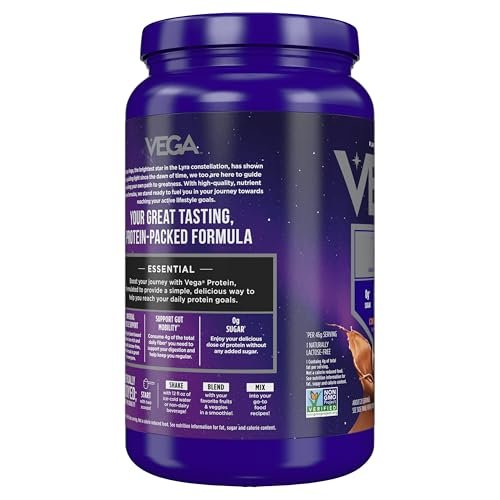 Vega Essential Protein – 25g Vegan Protein Powder, Rich Chocolate for a High Protein, Zero Sugar Shake – Large Tub, 32.5oz (20 Servings) - görsel 9