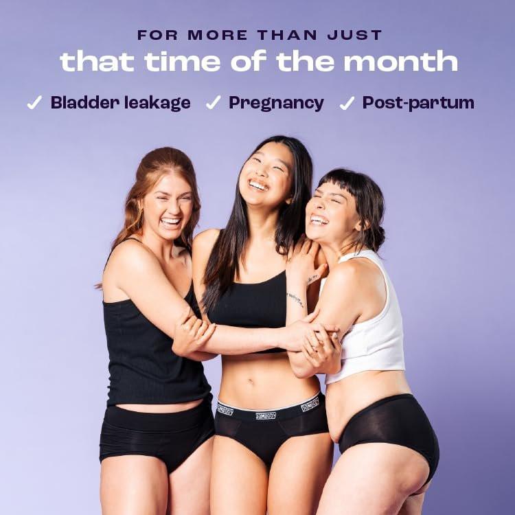 Bambody Absorbent Boxer: Period Underwear for All Day and Night Protection - 1 Pack: Black - Size 8 - görsel 8