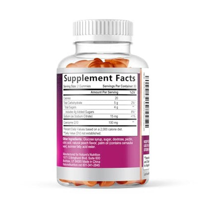 CoQ10 Gummies - Coenzyme Q10 100mg Per Serving - 3X Strength, High Absorption, Antioxidant Supplements for Heart Health Support & Energy Production, Ultra Coq 10 Vitamins Supplement - 120 Gummies
