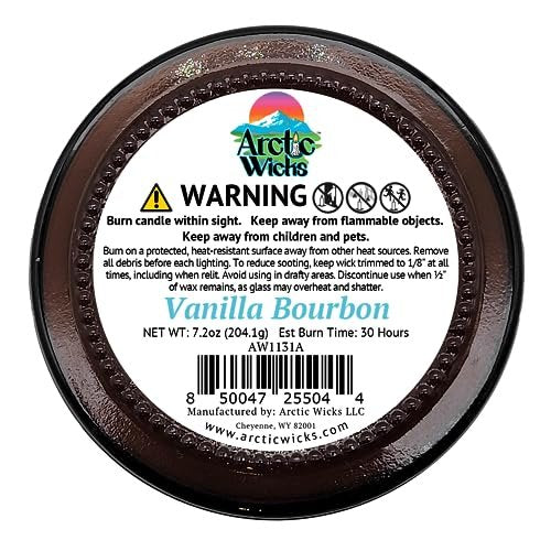 Vanilla Bourbon Candle | Arctic Wicks 9oz Coconut & Beeswax Candles | Scented Non-Toxic Candles for Fall, Winter, Holidays, Gifts For Him, Whiskey Bourbon, Vanilla Candle | USDA Certified Biobased - görsel 1
