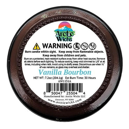 Vanilla Bourbon Candle | Arctic Wicks 9oz Coconut & Beeswax Candles | Scented Non-Toxic Candles for Fall, Winter, Holidays, Gifts For Him, Whiskey Bourbon, Vanilla Candle | USDA Certified Biobased