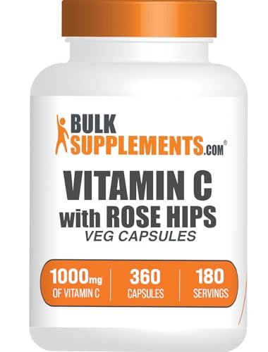 Vitamin C with Rose Hips Capsules - Ascorbic Acid Supplement for Immune Support - Vegan, 2 Capsules per Serving (1000mg), 360 Count - görsel 7