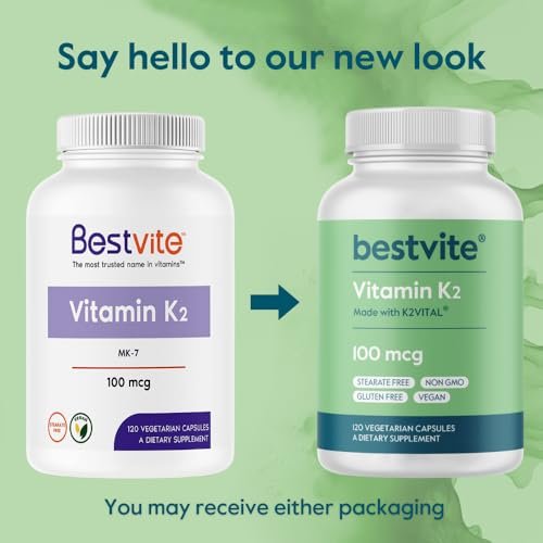 BESTVITE Vitamin K2 100 mcg as MK-7 – Promotes Cardiovascular Health: By activating matrix GLA protein (MGP), – Image 3