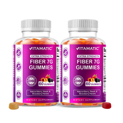 Vitamatic Prebiotic Fiber Gummies for Adults – Zero Sugar Added: Enjoy the benefits of fiber without added – Image 12
