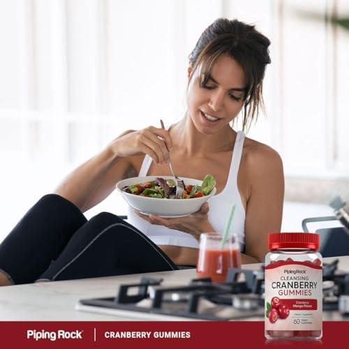 Piping Rock Cranberry Gummies | 60 Count | Cleansing Supplement for Women and Men | Cranberry Mango Flavor | Vegan, Non-GMO, Gluten Free - görsel 9