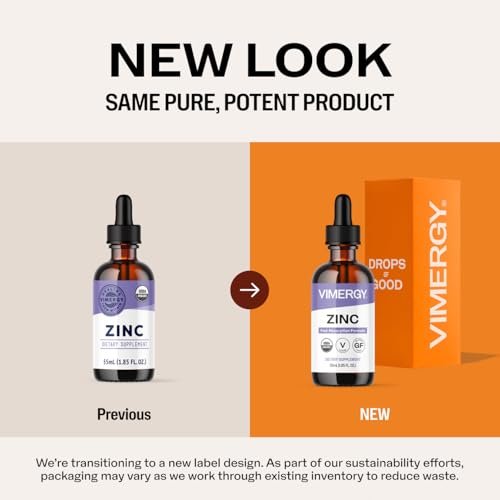 VIMERGY USDA Organic Zinc Supplements for Women & Men (7.5mg Liquid Zinc Per Serving) Fast-Absorbing Immune Support, Promotes Healthy Bones & Skin, Vegan (55 mL) - görsel 6