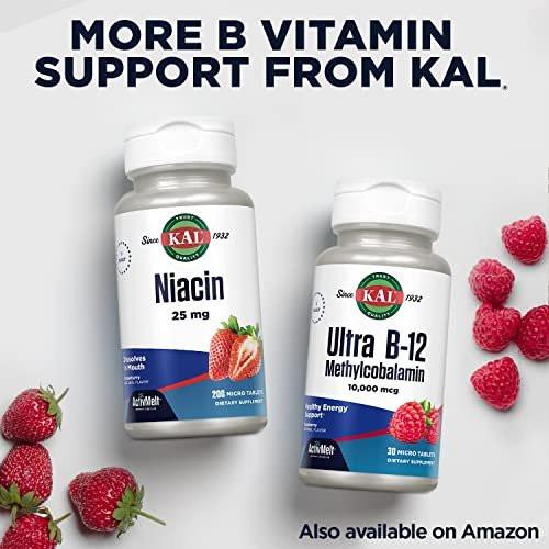 KAL Vitamin B12 Methylcobalamin 1000mcg, Healthy Energy, Metabolism, Nerve and Red Blood Cell Support, Fast Dissolve ActivMelt, High Absorption, Vegetarian, Natural Raspberry, 120 Serv, 120 Micro Tabs - görsel 4