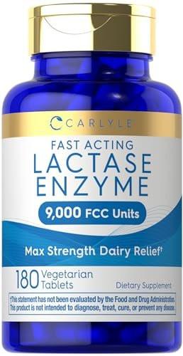 Carlyle Lactase Enzyme Tablets 9000 FCC | 180 Pills | Max Strength Dairy Relief | Fast Acting Formula | Vegetarian, Non-GMO, Gluten Free - görsel 9