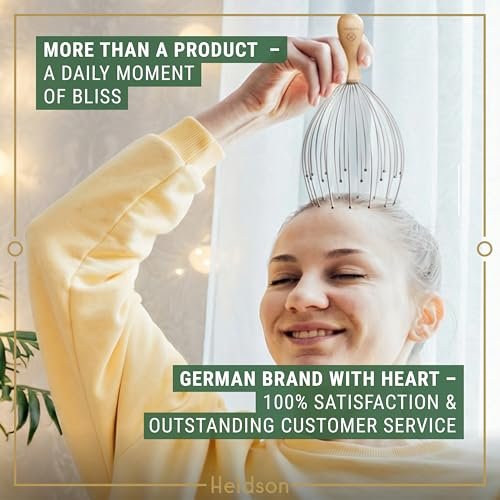 HELDSON® Premium Wire Head Massager Scalp Massager Tool - 32 Fingers Octopus Scratcher - Stress Relax Tickler - Hair Massagers Whisk - Headspa Equipment - Headscratcher Tickle Tools - Gift Men, Women - görsel 2