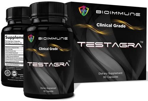 BioImmune TESTAGRA Testosterone Booster for Men. 10X Concentrated- 90 Capsules - Increase Lean Muscle Energy Drive Strength. Saw Palmetto, Tribulus, Tongkat Ali, Horny Goat Weed, Zinc - görsel 7