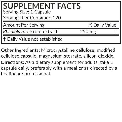 Futurebiotics Rhodiola Rosea Powder Adaptogenic Herb Vegetarian Capsules, 120 Count - görsel 4