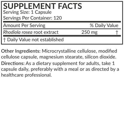 Futurebiotics Rhodiola Rosea Powder Adaptogenic Herb Vegetarian Capsules, 120 Count