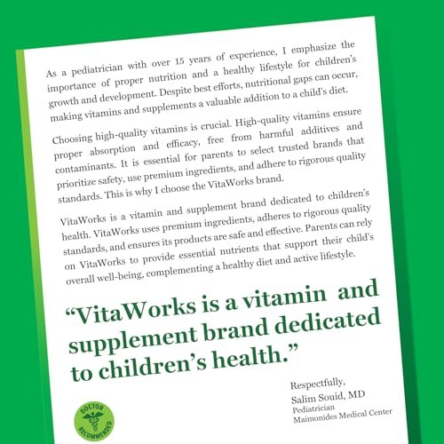 VitaWorks Vitamin B12 for Kids 1000 mcg Chewable Tablets, Vegan B12 Supplement, Support Energy and Metabolism, Cherry Flavor, Non-GMO, Gluten Free, 120 Chewables - görsel 6