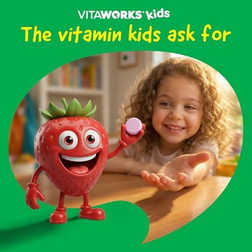 VitaWorks Kids Immune Support Chewable Tablets with Elderberry Vitamin C and Zinc, Mixed Berry Flavored, Vegan Supplements, Gluten Free, Non-GMO, 120 Chewable - görsel 2