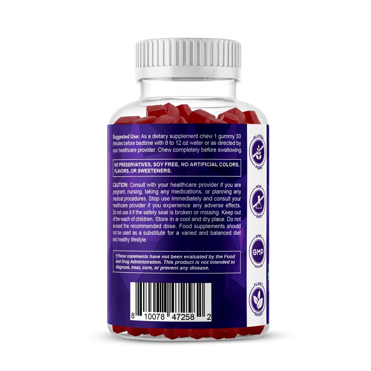 Vitamatic Sugar Free Melatonin 30mg per Gummy - 60 Servings - 60 Vegetarian Gummies - Non-Habit Forming Supplement (60 Count (Pack of 2)) - görsel 3