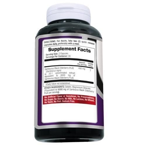 FITO MEDIC'S Lab Elderberry Supplement, Sambucus Black Elderberry, 180 Capsules - görsel 2