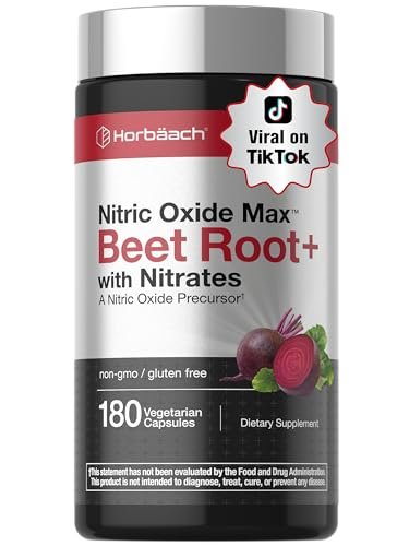 Horbäach Nitric Oxide Beet Root Capsules | 180 Count | with Nitrates and Precursor | for Men and Women | Vegetarian, Non-GMO, Gluten Free Supplement - görsel 11