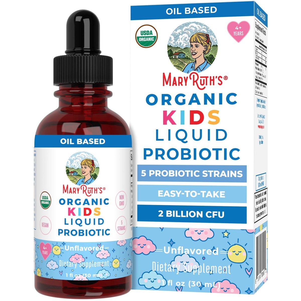 MARYRUTH'S Organics Kids Probiotic Liquid Drops | USDA Organic Probiotics for Digestive Health | Ages 4+ Gut Health & Immune Support Supplement | Overall Health | Vegan | Non-GMO | 1 Fl Oz - görsel 2