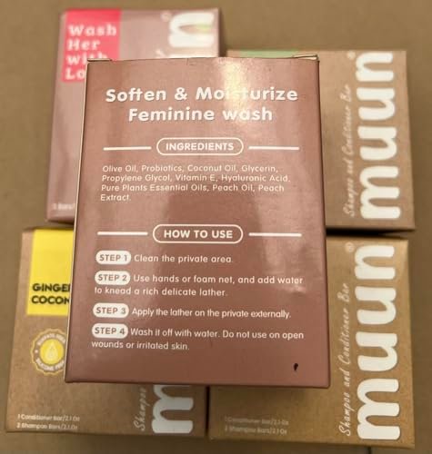 Muun Peach Yoni Soap Bar - Pack 3 - Probiotics & Natural Ingredients for pH Balance & Feminine Hygiene - Gentle Cleansing Odor Elimination - görsel 5