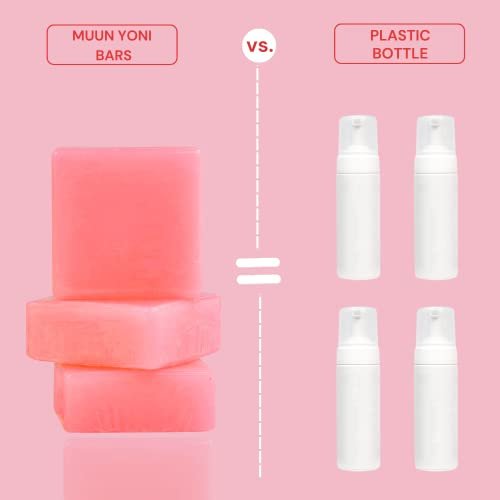 Muun Strawberry Yoni Soap Bar - Pack 3 pH Balancing Cleanser - Probiotics & Natural Ingredients - Gentle Cleansing Formula Eliminates Odor Vaginal Health - Feminine Wash - Moisturizing Intimate - görsel 8