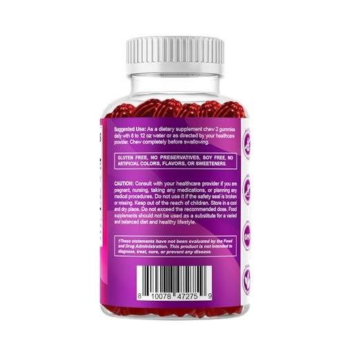 Vitamatic 2 Packs Vitamin B6 100mg Gummies – Natural Strawberry Flavor – 60 Pectin-Based Gummies per Bottle – Nervous System & Energy Support - görsel 10