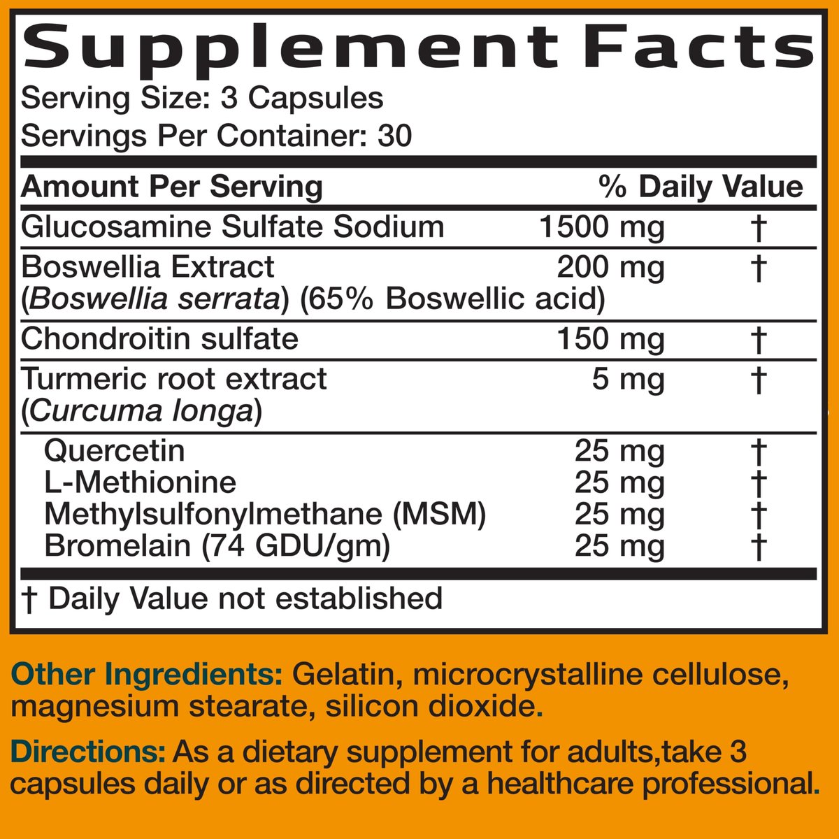 Bronson Glucosamine Chondroitin Turmeric & MSM Advanced Joint & Cartilage Formula, Supports Healthy Joints, Mobility & Cartilage - Non-GMO, 180 Capsules - görsel 6