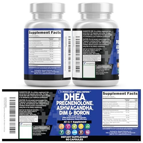 DHEA 200mg Supplement Pregnenolone 100mg for – DIM (Diindolylmethane): A natural compound derived from cruciferous – Image 2