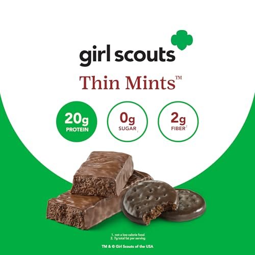 think! Protein Bars, High Protein Snacks, Gluten Free, Kosher Friendly, Girl Scouts Thin Mint, Nutrition Bars, 2.1 Oz per Bar, 10 Count - görsel 11