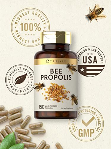 Carlyle Bee Propolis Capsules | 150 Count | – Dimensions: 2.35 x 2.35 x 4.82 inches – Image 10