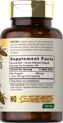 Carlyle Bee Propolis Capsules | 150 Count | – Easy to Swallow: Capsules are designed for easy ingestion, making it – Image 4