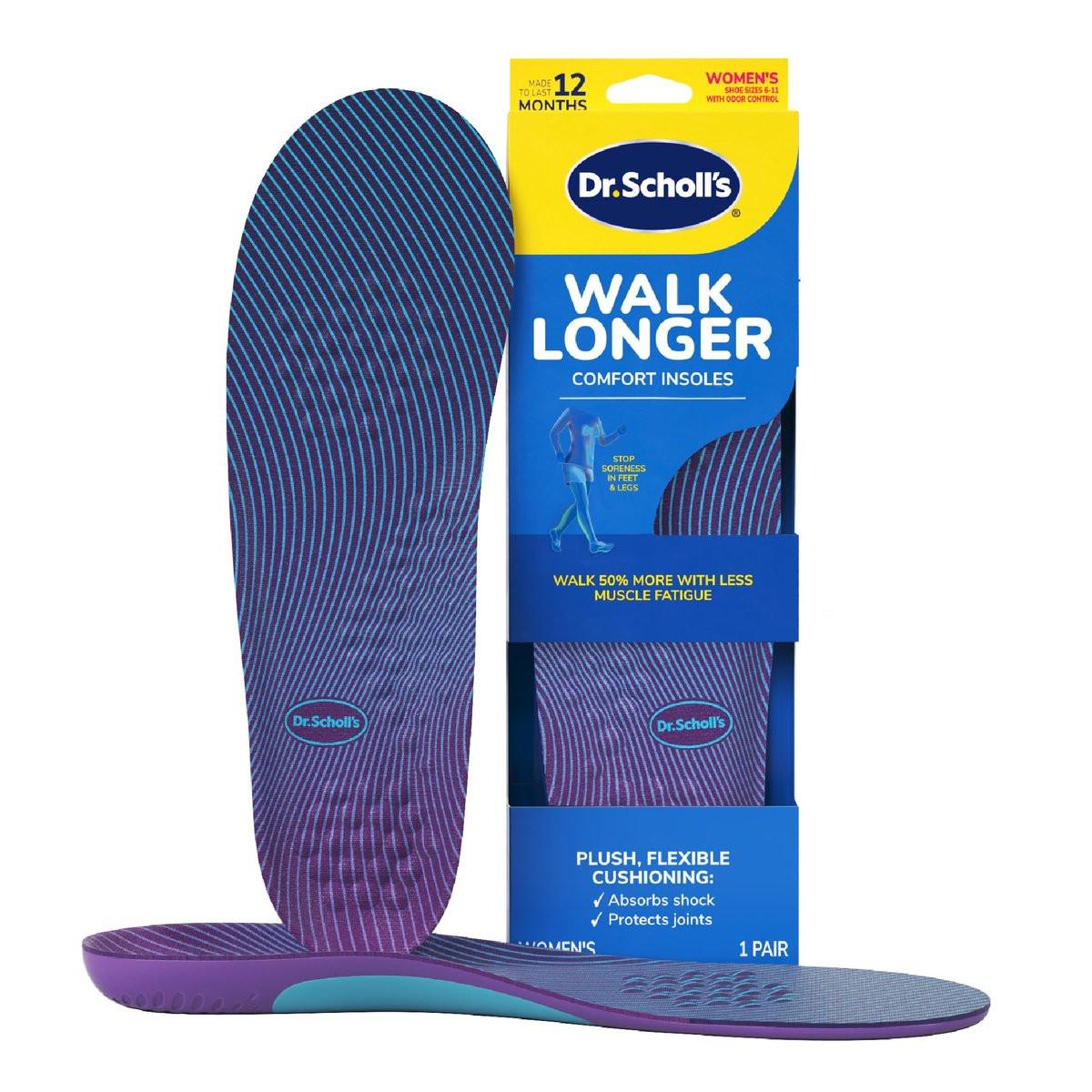 Dr. Scholl's Walk Longer Insoles for Women - Comfortable Plush Foam Cushioning Inserts for Walking, Hiking, and Standing on Feet All-Day with Arch Support - Walk 50% Longer Without Muscle Fatigue - görsel 9