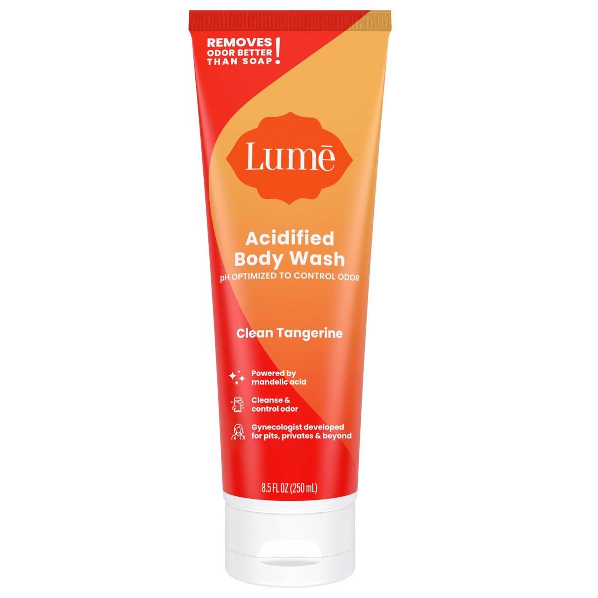 Lume Acidified Body Wash - 24 Hour Odor Control - Removes Odor Better than Soap - Moisturizing Formula - SLS Free, Paraben Free - Safe For Sensitive Skin - 8.5 ounce (Clean Tangerine) - görsel 2