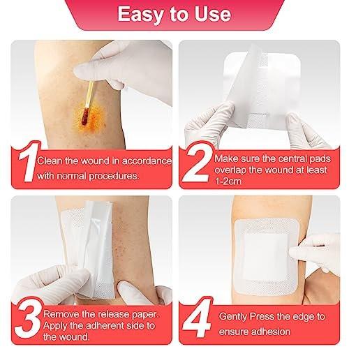 Niceful 50 Count Adhesive Gauze Island Dressing 4" x 4", Water-Resistant Wound Dressing Bandages, Sterile & Absorbent Medical Grade Adhesive Pads, First Aid Pads FSA Eligible - görsel 10