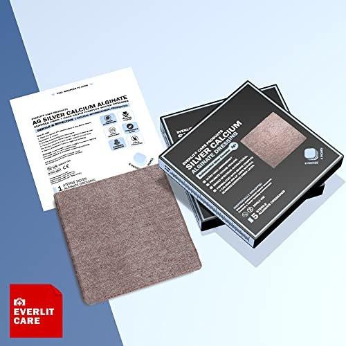 EVERLIT AG Silver Calcium Alginate Wound Dressing | Absorbent Non-Stick Sterile Dressing Pad | Gentle Gauze with Natural Gelling Fiber for Wound Care - görsel 6