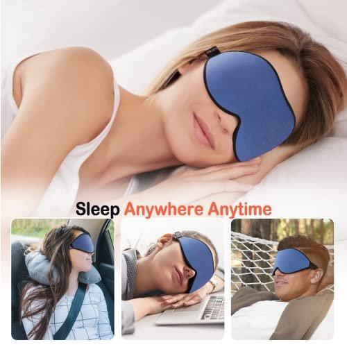 LitBear Sleep Masks, Light Blocking Eye Mask Sleeping for Women Men Side Sleeper, Soft 3D Comfortable Sleeping Mask with Adjustable Elastic Strap for Travel - görsel 3