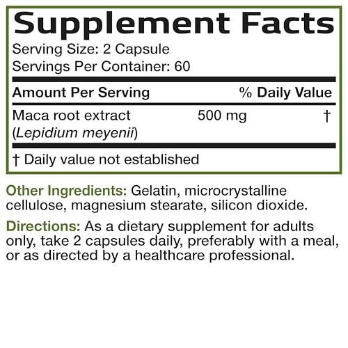Bronson Maca Root Lepidium Meyenii Non-GMO, 120 Vegetarian Capsules - görsel 10
