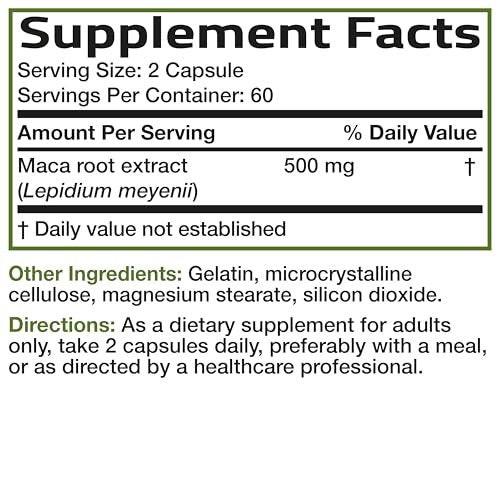 Bronson Maca Root Lepidium Meyenii Non-GMO, 120 Vegetarian Capsules - görsel 3