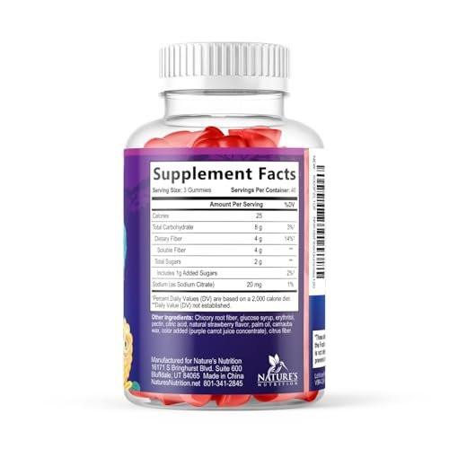 Fiber Gummies for Kids 4g Per Serving - Daily Fiber Gummy Supplement for Kids - Soluble Inulin Prebiotic Gummy for Digestive Health Support - Plant-Based Regularity & Digestion Support - 120 Gummies - görsel 5