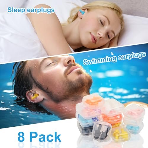 Ear Plugs for Swimming, Sleeping Noise Cancelling, Snoring, Shooting, Working, Reusable Silicone Earplugs, Super Soft Ear Plug for Noise Reduction, Ears Protection (8 Colors) - görsel 6